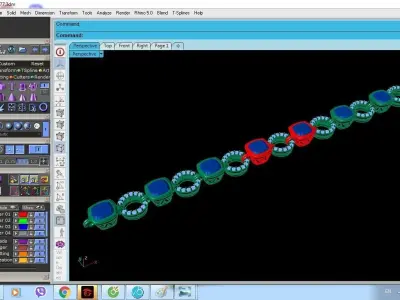 Luxury Gold Bracelet with Cushion Cut and Pave Links 1359 3D print model