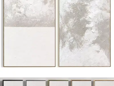 Plaster Two Photo Frame 418 Low-poly 3D model purchase