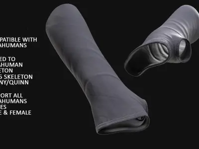 Gloves 73 - All MH Bodies - UE5 Skeletons - Rigged Low-poly 3D model