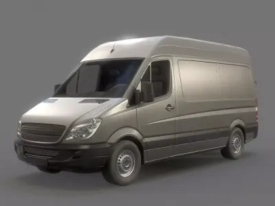 Delivery Van Low Poly Low-poly 3D model