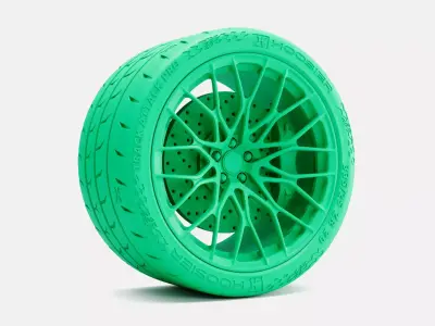 20x12 PUR RS25 Wheel Hoosier Track Attack Pro Tire 3D print model