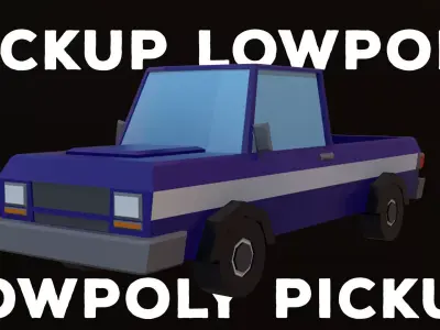 Pickup truck Low-poly 3D model buy