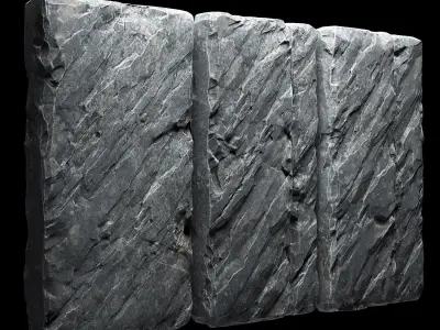 Slab stone wall n3 3D model