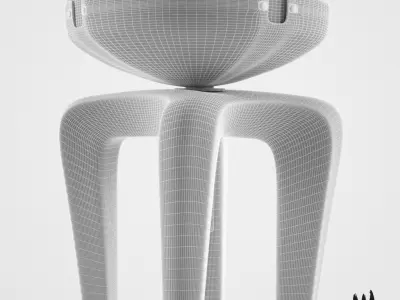 Brabbu Mohawk stool 3D model