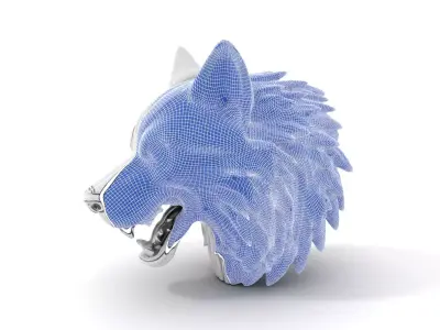 Silver Wolf Head model pack Low-poly 3D model order