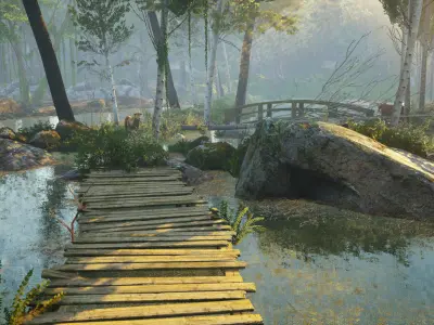 Village Lake - Unreal Engine 3D model