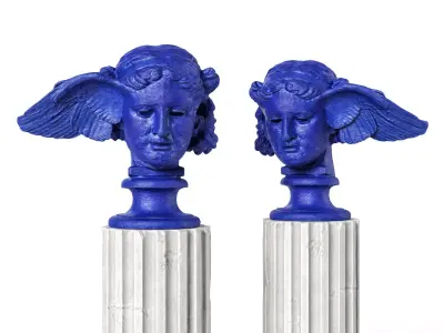 Hypnos head sculpture blue 3D model