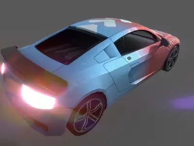 low poly game ready car audi sports Low-poly 3D model