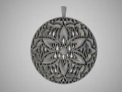 Floral Cambered Necklace 3D print model
