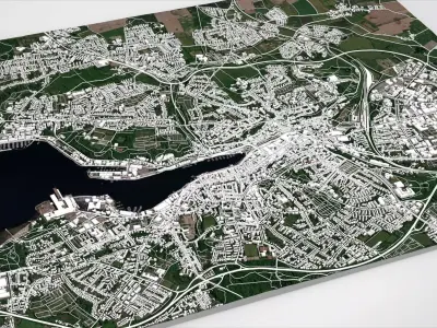 Cityscape Flensburg Germany 3D model