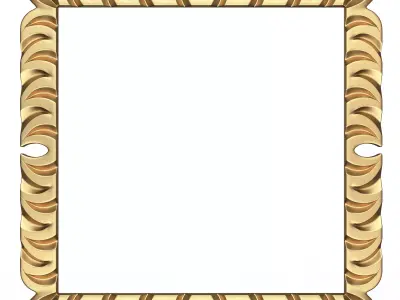 Classic Frame and Mirror 058 Low-poly 3D model