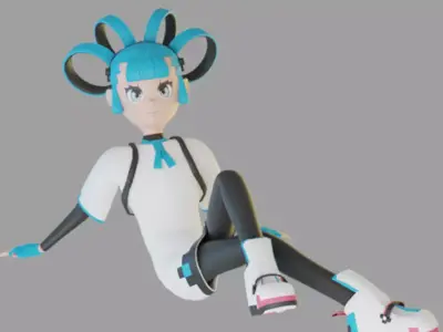 Godot Unofficial Mascot Sophia Low-poly 3D model