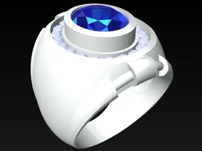 Oval Stone Ring - Diamond Ring - N4165 Free 3D print model