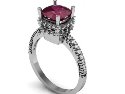 ruby dimond ring 3D print model