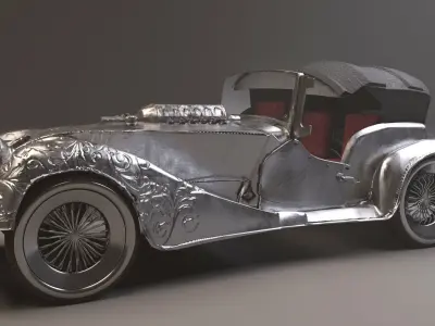 antique car Low-poly 3D model by skalifali9