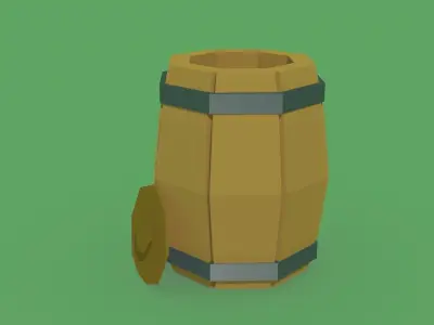 Empty Barrel Free low-poly 3D model