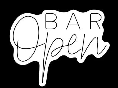 Bar Open Neon Sign 3D model