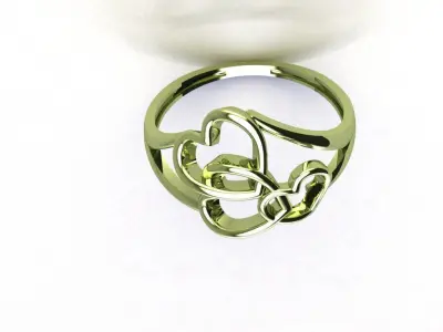 Heart ring 22 3D print model