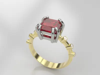 Woman beautiful ring 24 3D print model