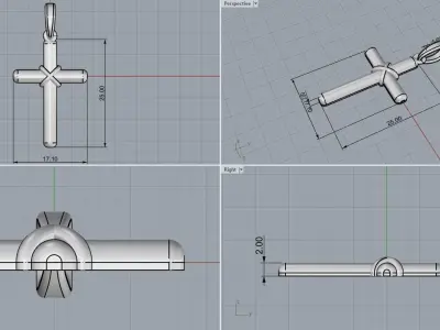 light weight simple cross model 523 3D print model