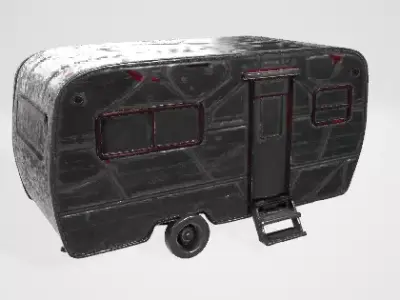 Black Car Trailer 3D model