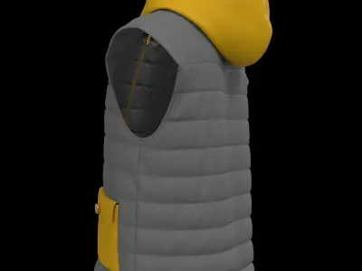 Unisex puffer vest 3D model