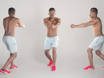 African guy playing volleyball 338 Low-poly 3D model