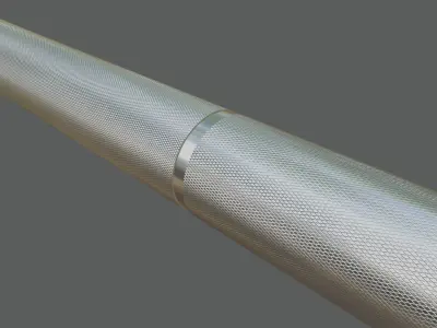 Olympic Barbell with Nuke Weight Plates 3D model