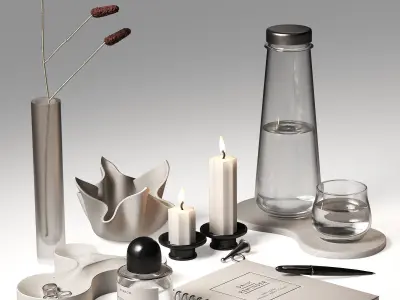 Decorative set Minimal style home decor 2 3D model