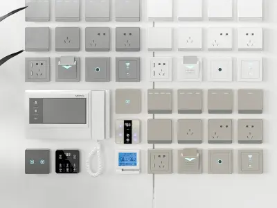 Modern Socket Switch Panel 3D model
