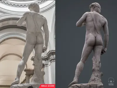 David statue 3D model for real-time engines Low-poly 3D model