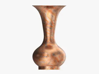 Oriental metal vase 01 3D model