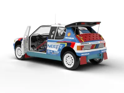 Peugeot 205 T16 Grand Raid Paris Dakar 1988 HQ 3d model 3D model