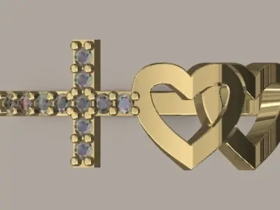 RING CROSS HEART 3D print model