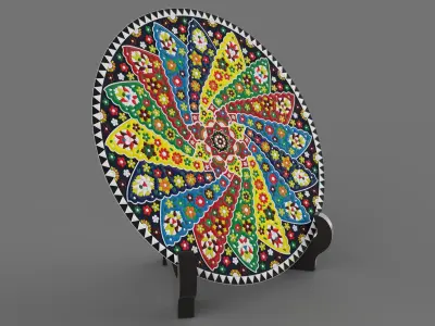 decorative Enamel plate 3D model