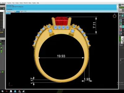 Luxury Oval Emerald Diamond Cocktail Ring for Women  2957 3D print model