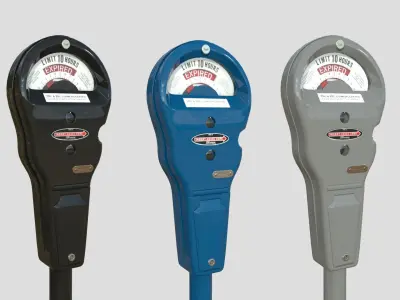 Parking Meter Collection Low-poly 3D model