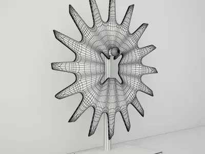 Cultivator Wheel on Iron Stand 3D model