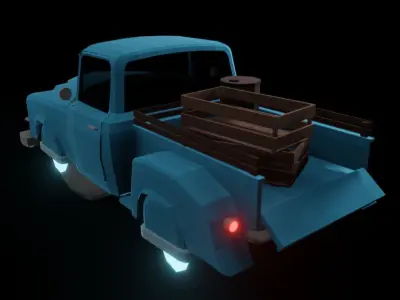 Game Ready Retro Hover Car Low-poly 3D model