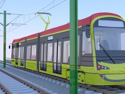 Warsaw tram bridge II 3D model