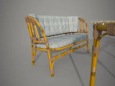 Chair Sofa Table for terrace 3D model