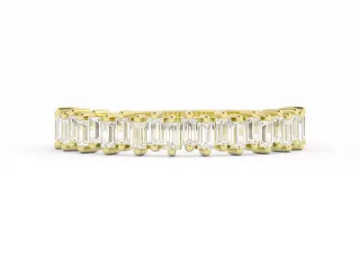 Baguette Wedding Band Ring Womens 3D print model