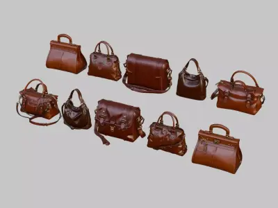 Purse Collection Low-poly 3D model