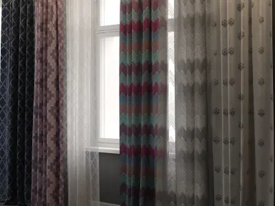 Curtain Set 3 curtains 3D model