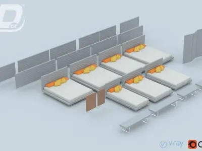 Carita Bed Set 3D model