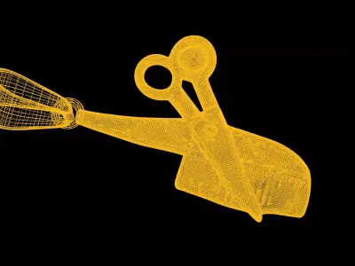 scissors comb pendant charms - one inch pendant 3D print model