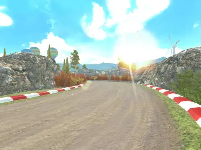 Race Rally Track Road Environment  Pack For Mobile Games Unity3d Low-poly 3D model