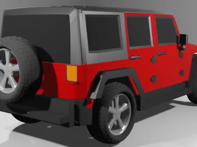  Jeep Wrangler-Red 3D model