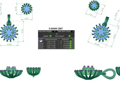 Pendant Earrings combo - 0074 3D print model