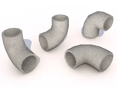 Concrete Pipes Pack Lowpoly  Low-poly 3D model